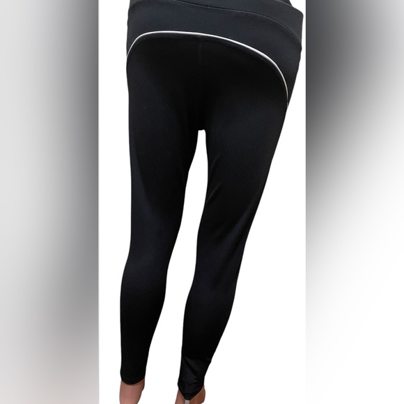 NICOLE MILLER SPORT LEGGING MEDIA POCKETS-WORKOUT WOMEN COLOR BLACK/WHITE LINE S - Picture 5 of 13